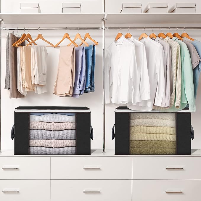 90L Large Storage Bags, 8 Pack Clothes Storage Bins Closet Organizers | - Image 6