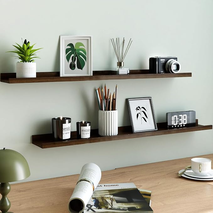 Walnut Floating Shelves for Wall Decor, 36 in Shelf - Image 2