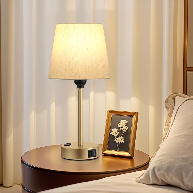 Gold Bedside Lamps Set 2 for Bedroom - Image 6