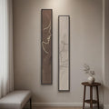 Large Framed Neutral Abstract Vertical Wall Art Set of 2, Modern Brown and by Cuspin