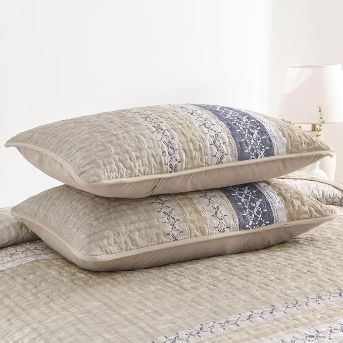 Cottolester King Quilt Bedding Set, All Seasons Microfiber Boho Quilt Set - Image 8
