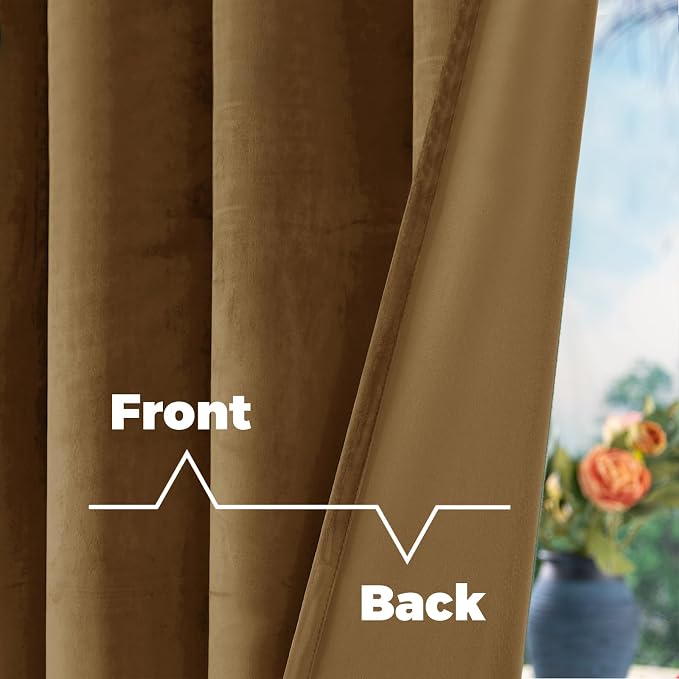 BGment Bronze Brown Velvet Curtains - Image 4