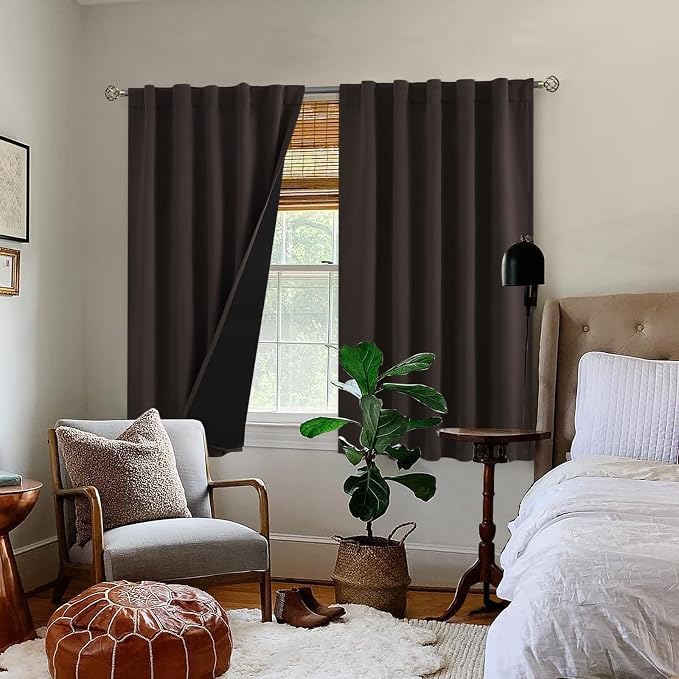 BGment Brown Blackout Curtains for Bedroom Windows, 42 x 40 Inch Curtains - Image 9