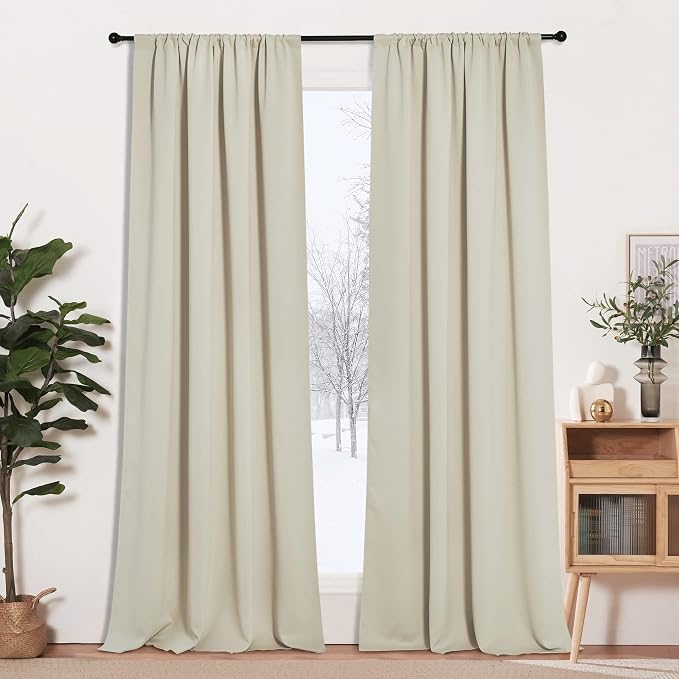 RYB HOME Curtains for Bedroom Living Room Dining Room 102 inches Long | Privacy by RYBHOME