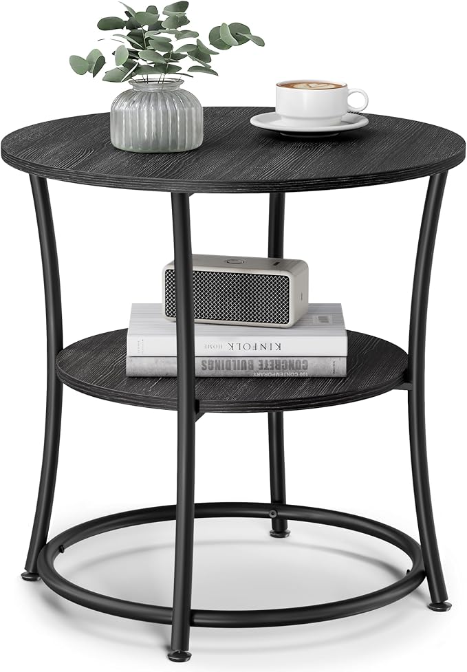 VASAGLE 21.7-Inch Round Side Table, 2-Tier End Table | Nightstand by Unknown