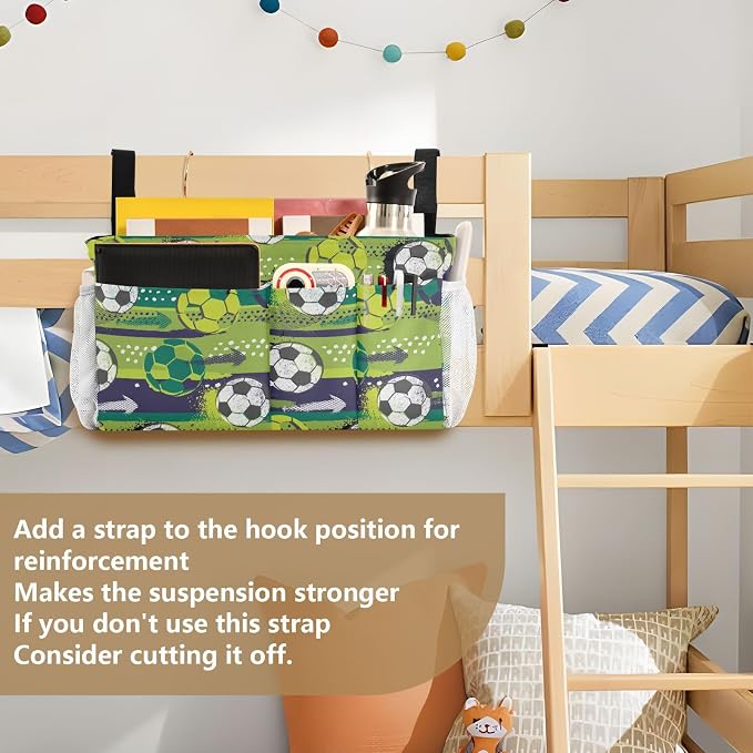 Ball Soccer tag8 Bedside Caddy Storage Bag Bedside Organizer - Image 6