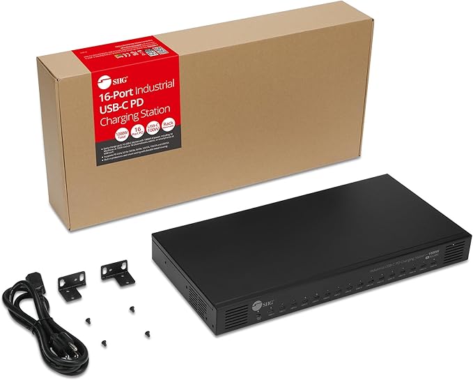 SIIG 16-Port Industrial USB-C PD Charging Station - 1000W - up to 10 USB-C 100W - up to 16 USB-C 60W (ID-US0C11-S1)