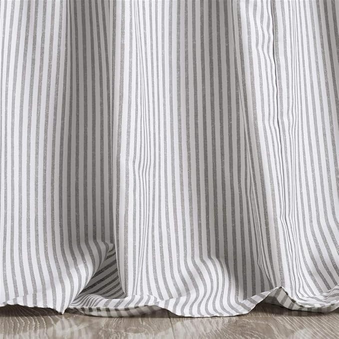 Lush Decor Ticking Stripe Bedspread Queen Size 3 Piece Set Gray - Image 5