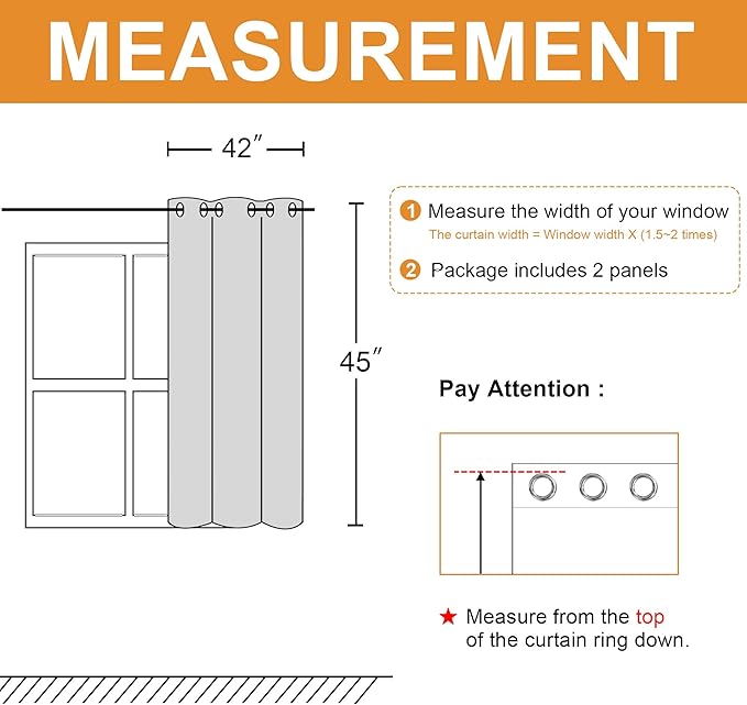 Blackout Curtains for Bedroom, Olive Green, 42 x 45 Inch, 2 Panel | Thermal - Image 7