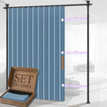 AJAZZ Room Divider Curtain+ Tension Curtain Rod No Drilling 43-120× 35-100 in by AJAZZ