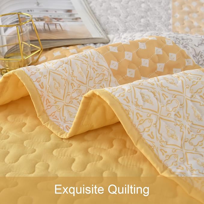 WONGS BEDDING Stripe Queen Size Quilt Bedding Set, Soft Microfiber, All Season - Image 7