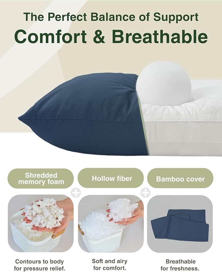 ZonLi Long Body Pillows for Adults, Memory Foam Body Pillow Adjustable - Image 4