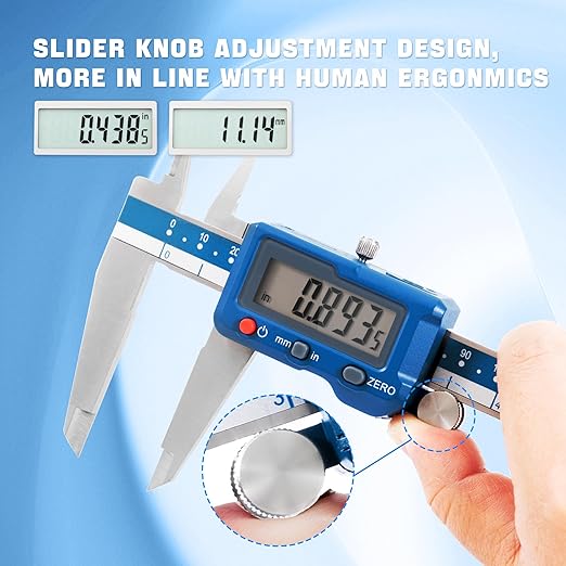 Dasqua 12”/300mm Digital Caliper, Stainless Steel Precision Measuring Tool with Advanced Dual Chip, Large LCD, Resolution 0.0005”/0.01mm, Accuracy ±0.0012”/0.03mm