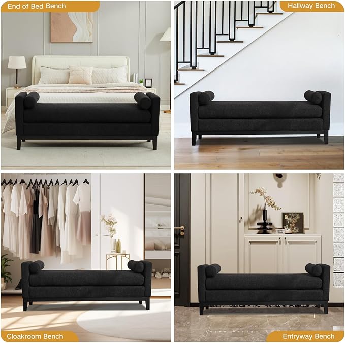 66.34" End of Bed King Size Bench Boucle - Image 6