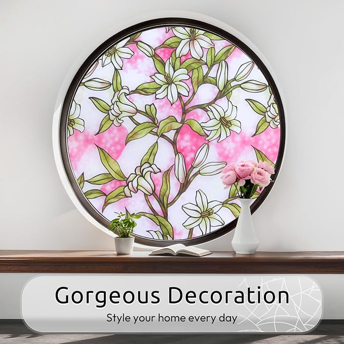 rabbitgoo Stained Glass Window Privacy Film, 23.6" X 78.7" | Anti UV Heat - Image 6