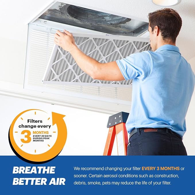 BNX TruFilter 20x25x1 MERV 10 (2-Pack) AC Furnace Air Filter - MADE IN USA - Pleated Air Conditioner HVAC AC Furnace Filters - Removes Odor, Mold, Bacteria, Smoke