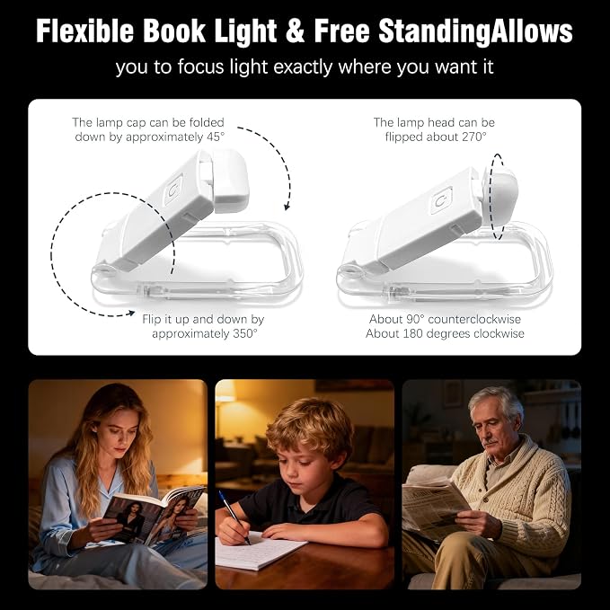 12 Pack Reading Light, Rechargeable Book Light - Image 6