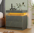 Modern Gray LED Nightstand for Bedroom Bedside Table by Unknown