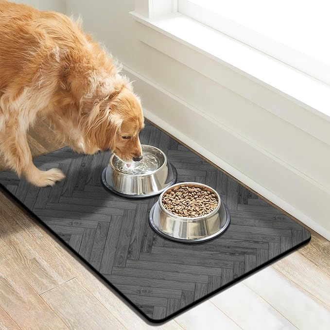 Dog Food Mats for Floors Absorbent, Pet Cat Food Mat - Quick Dry Dog Bowl Mats for Food and Water, Eco-Friendly Pet Supplies