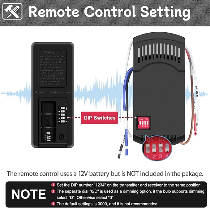 Universal Ceiling Fan Remote Control Kit,Hampton Bay Fan Remote Kit Replacement for Hunter,Harbor Breeze, Home Decorators,3-Speed, Light Dimming,Time Delay, KUJCE10320/TR222A,2AAZPHD3/HD3,98130,TX028C