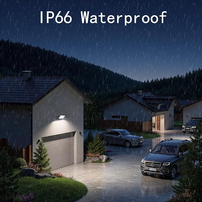 WISELUME 60W LED Outdoor Wall Light – 360° Adjustable Head, Motion Sensor, Color Temperature Adjustable (3000K/4000K/6500K) Waterproof Security Lighting for Garage, Porch & Yard