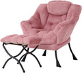 Welnow Lazy Chair with Ottoman, Reading Chair with Footrest, Plush Dark Pink | by LifeGetsBetterWithWelnow