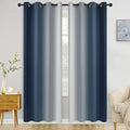 COSVIYA Grommet Room Darkening Ombre Navy Blue Curtains W52xL84 inch | Navy and by COSVIYA