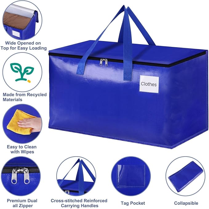 StorageRight Moving Bags, Moving Boxes, 93L 8-Pack Sotrage Bags, 4 Colors | - Image 3