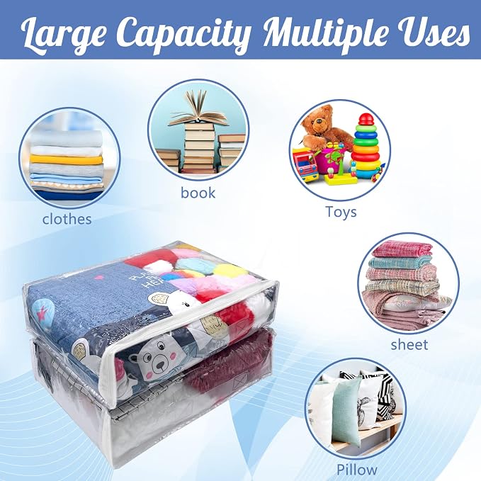 20Pcs Large Clear Vinyl Zippered Storage Bags - Image 4