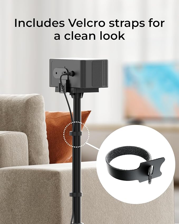 ULTIMEA 2-Pack Universal Height-Adjustable Speaker Stands, Black Floor Speaker Stand with 3KG Capacity, Extendable from 62cm to 93cm for Satellite Speakers, Steady 310