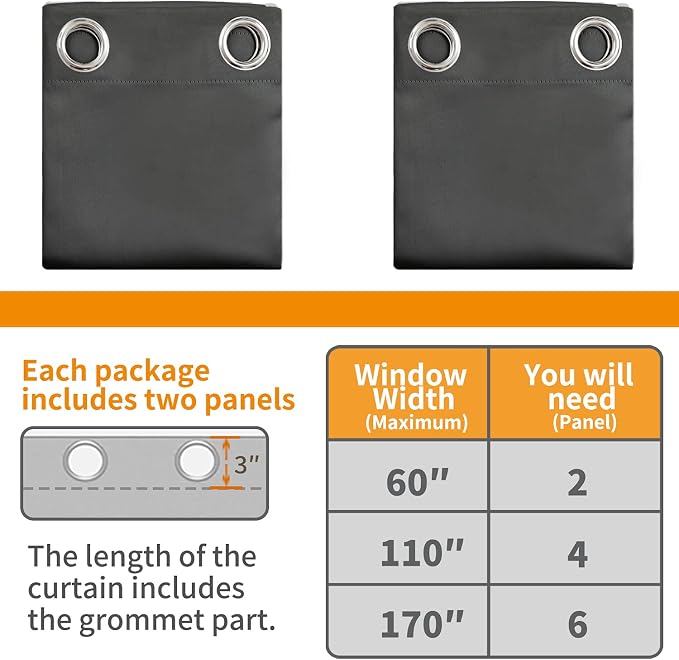 YoungsTex Short 100% Blackout Curtains 40 Inch Length - Image 6