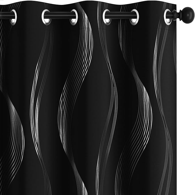 Deconovo Curtains for Living Room, Pattern Blackout Curtains 84 Inches Long | by Unknown