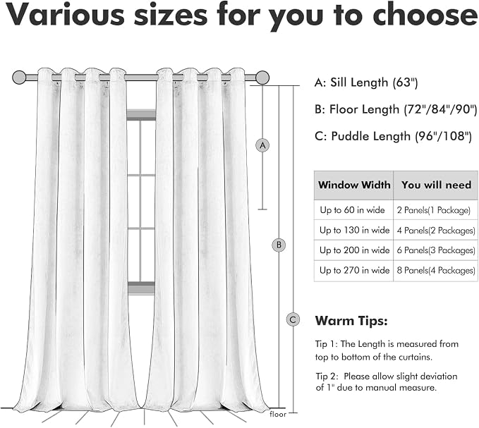 MIULEE Velvet Curtains Purple 52 x 90 Inch Length Set of 2 | Grommet Drapes - Image 7