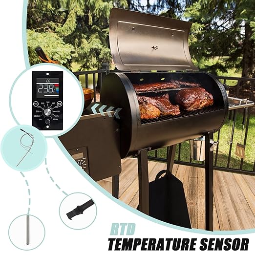 Upgrade Digital Control Board Kit Compatible with Pit Boss Tabletop Wood Pellet Grills Mahogany 150PPS BBQ Replacement Control Panel Temperature Controller with RTD Temperature Sensor Probe