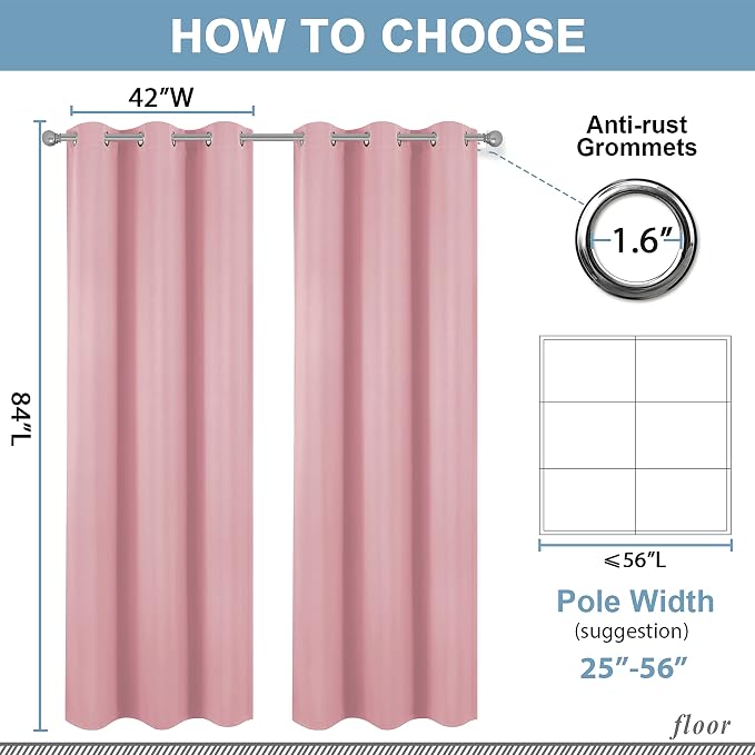 Diraysid Pink Blackout Curtains - Image 7
