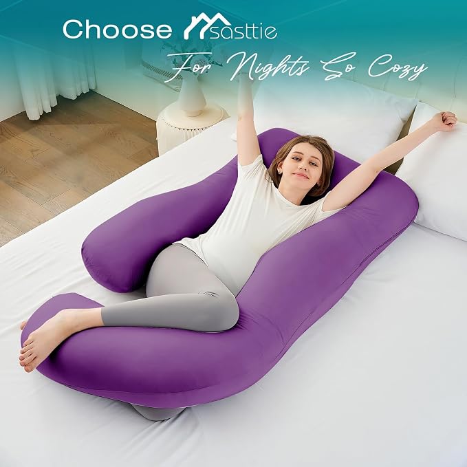 Cooling Pregnancy Pillows for Sleeping, Down Alternative, Removable Cover - Image 7