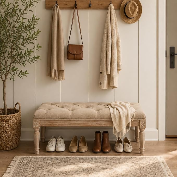 chairus Fabric Entryway Bench - Image 3