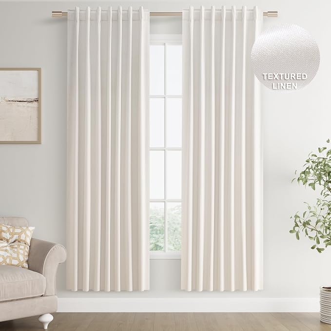 Joywell 100% Blackout Linen Curtains 72 Inches Long - Image 8