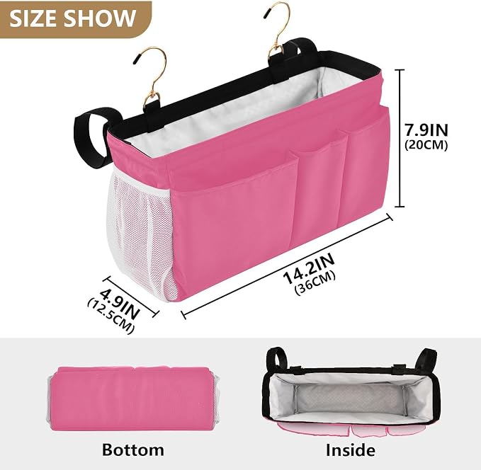 DOMIKING Neon Pink Bedside Caddy - Image 4