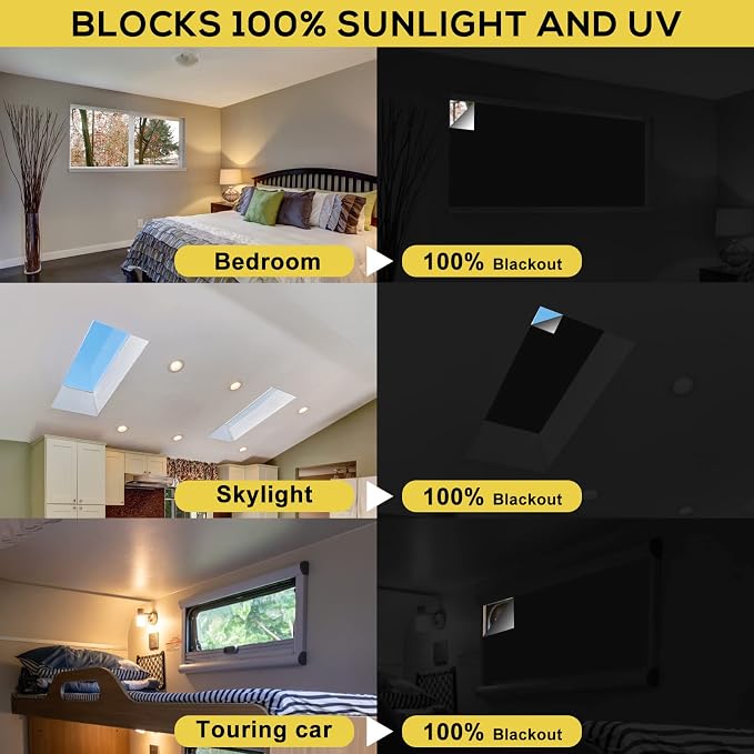 Blackout Curtains 100% Blackout Blinds Window Cover Portable Shades 157x57” | - Image 2