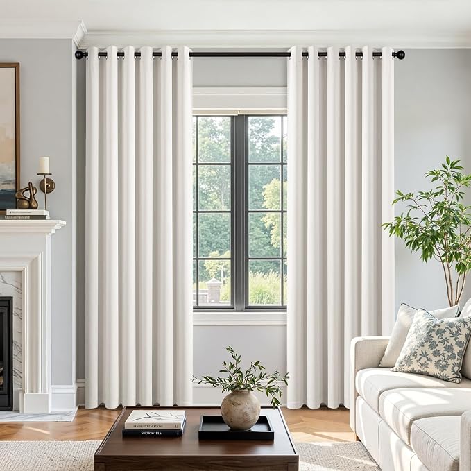 Ivory Blackout Curtains for Bedroom Living Room W40 x L84 Inch | 84 Inch Long - Image 5