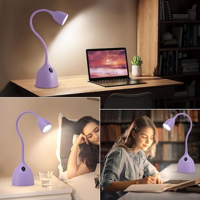 EJIAXIN Gooseneck Desk Lamp 360° LED Flexible Reading Light Small Desk Lamps - Image 3