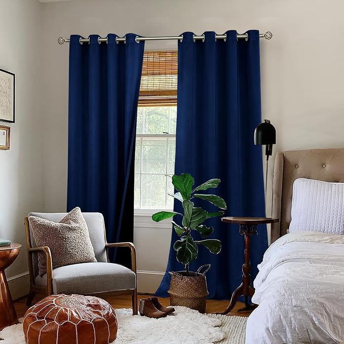 BGment Navy Blue Blackout Curtains 95 Inches Long 2 Panels Set - Image 2