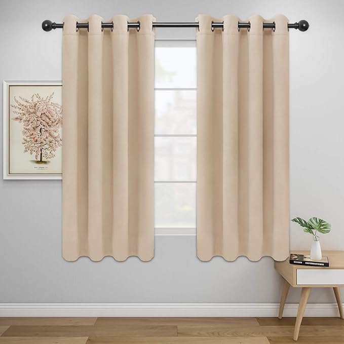 Easy-Going Thermal Grommet Blackout Curtains, 2 Panels 52x46 in, Noise Reduction by Easy-Going