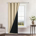 Yakamok Beige Blackout Curtains 84 Inches Long by Yakamok