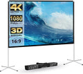 Projector Screen Outdoor Portable Movie: 120 inch Foldable Projection Screen with Stand Legs and Carry Bag for Camping Party