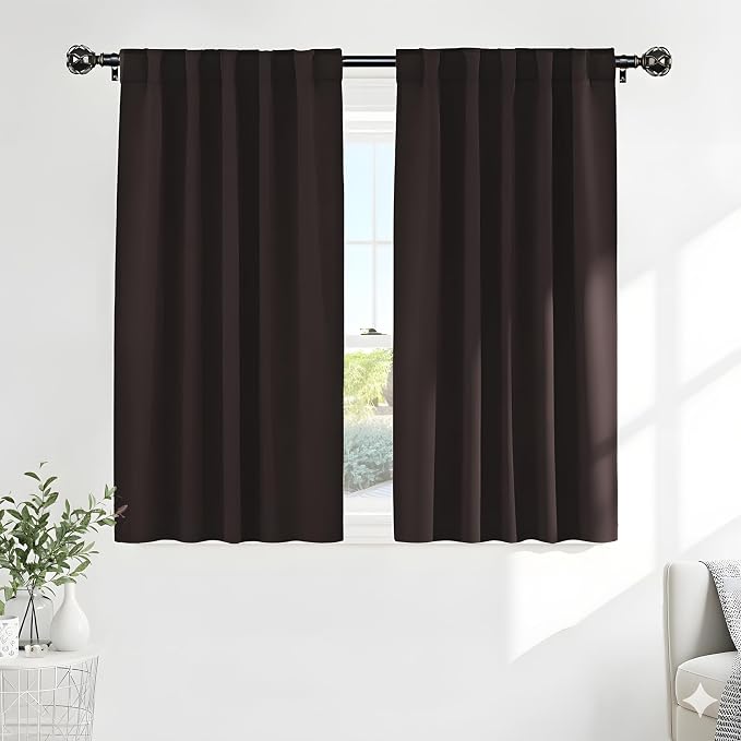 PONY DANCE Black Out Curtains 48 inch Long by PONYDANCE