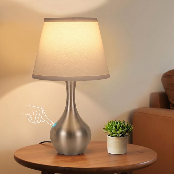 16.1" Touch Table Lamp for Nightstand, 3 Way Dimmable Small Bedroom Lamp | by SeealleLighting