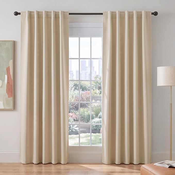 PONY DANCE Blackout 80 inch Length Curtains 2 Panels Set, Thermal Insulated by PONYDANCE