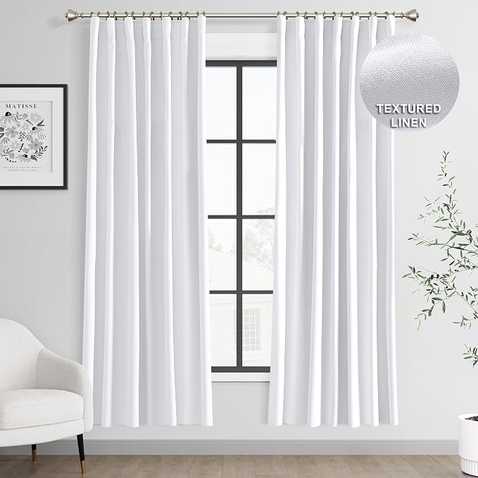 Joywell 100% Blackout Linen Curtains 72 Inches Long by Joywell